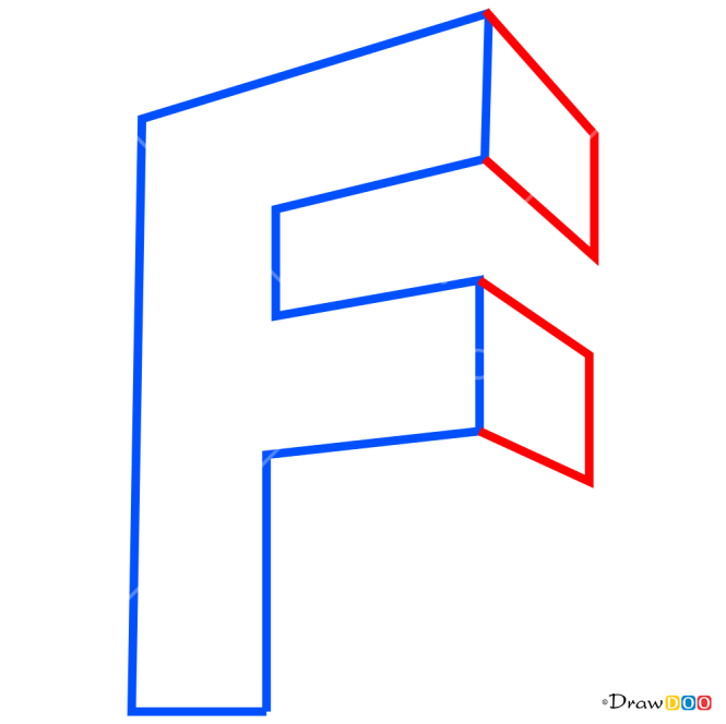 How to Draw F, 3D Letters