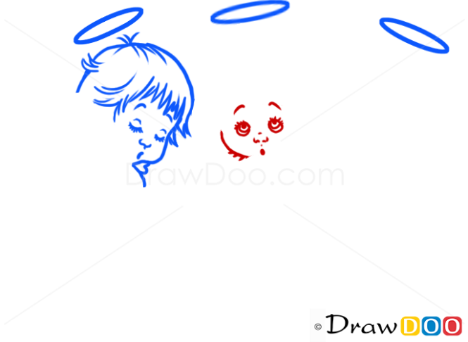 How to Draw Three Angels, Christmas Angels