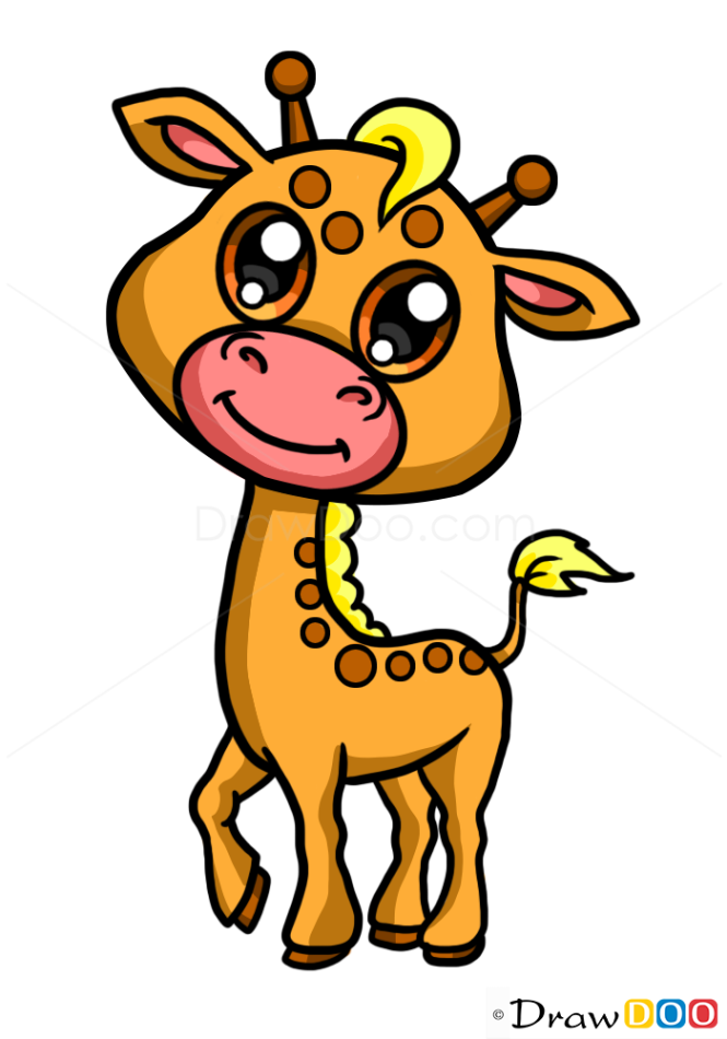 baby giraffe cartoon drawing