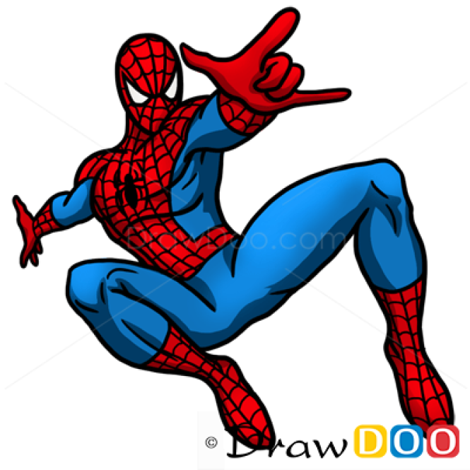 how to draw spiderman step by step full body