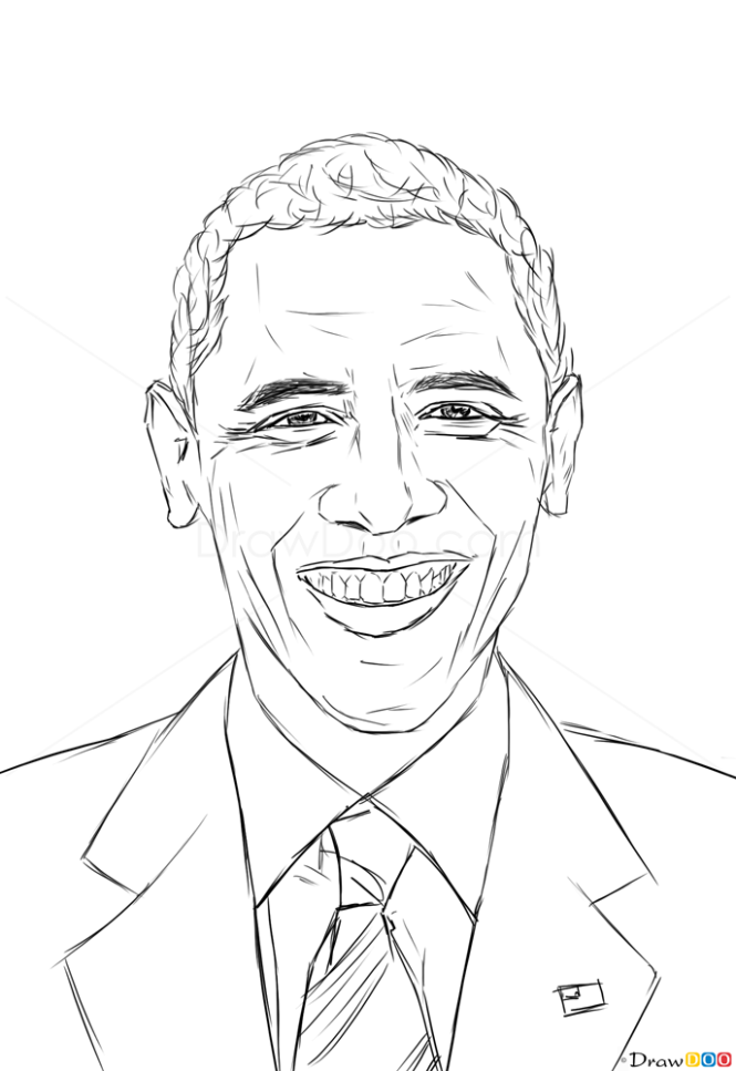 barack obama face drawing