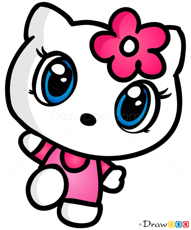 Hello Kitty Drawing - How To Draw Hello Kitty Step By Step