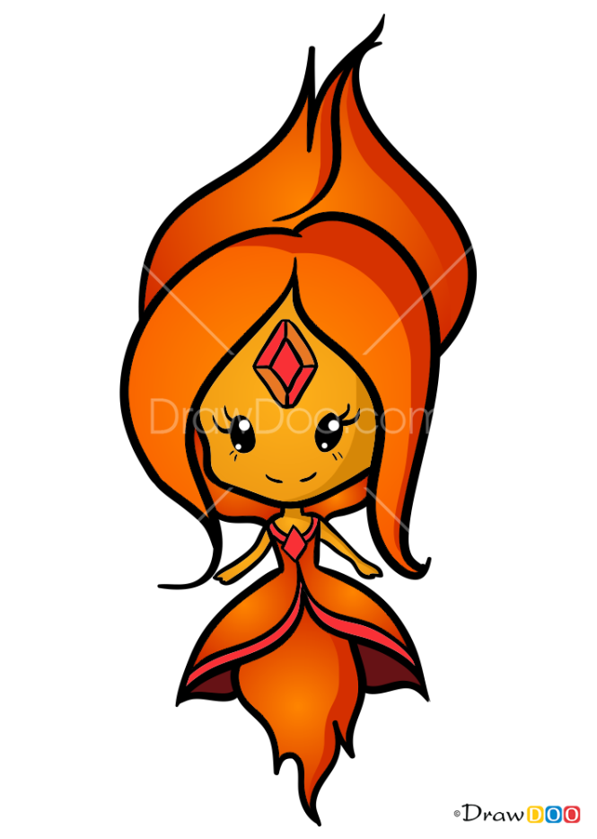 how to draw adventure time flame princess