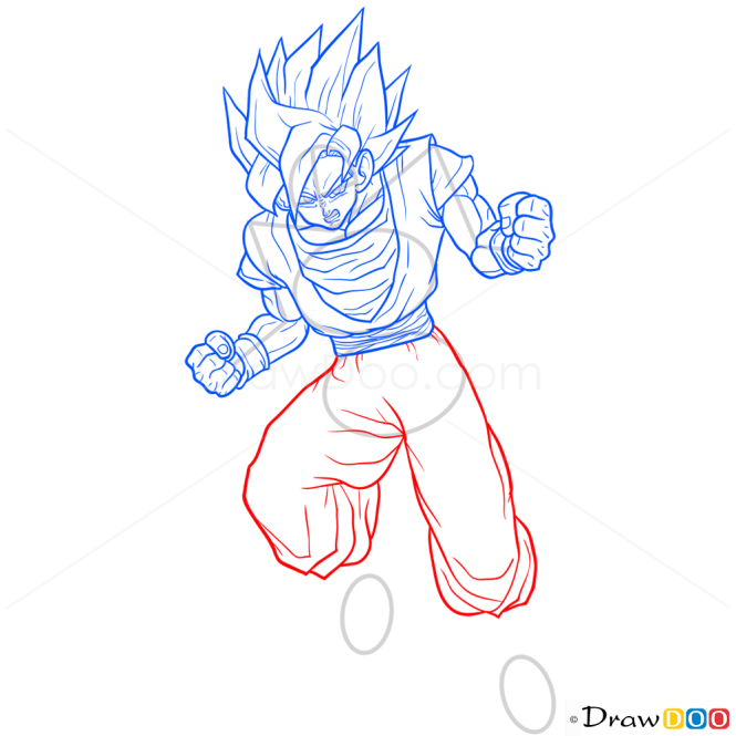 How To Draw Goku Super Saiyan 2 - Step by Step Tutorial 