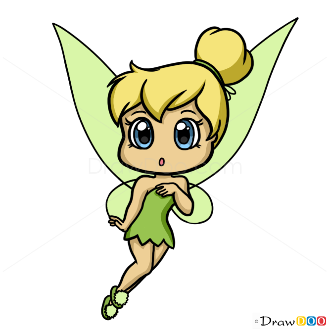 how to draw tinkerbells face