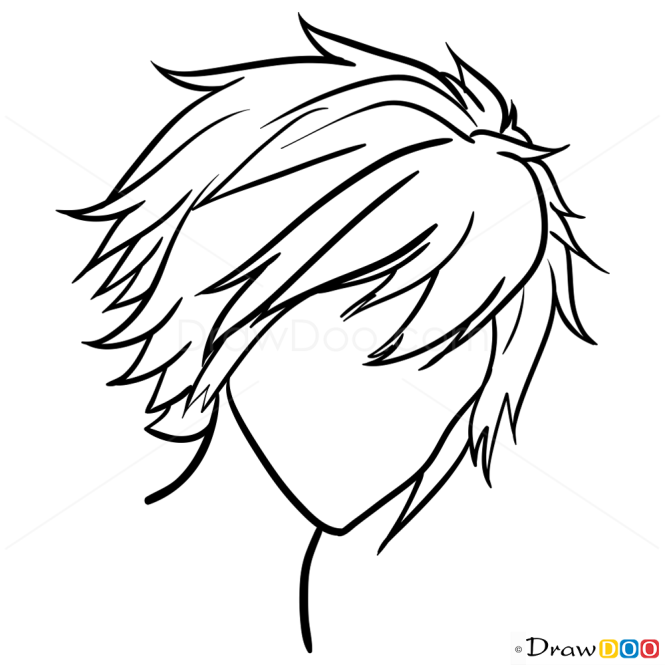 how to draw an anime boy hair