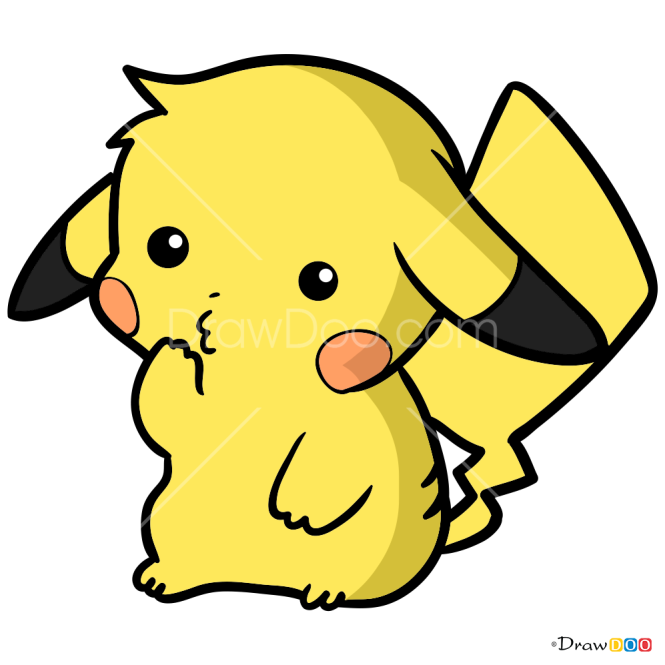 How to Draw Baby Pikachu - Easy Pictures to Draw 