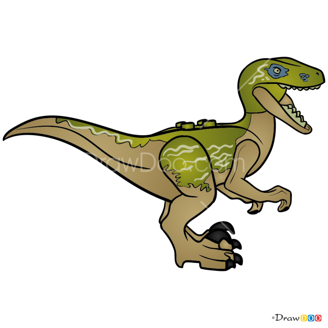 How to Draw Velociraptor Delta, Lego Jurassic World