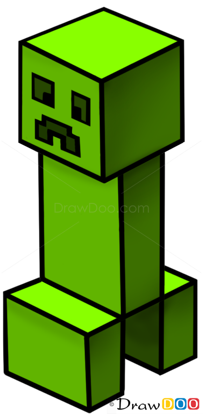 How to Draw Creeper from Minecraft Easy 