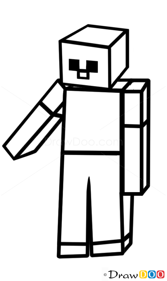 How to Draw a Minecraft Zombie, How to Draw Minecraft Characters