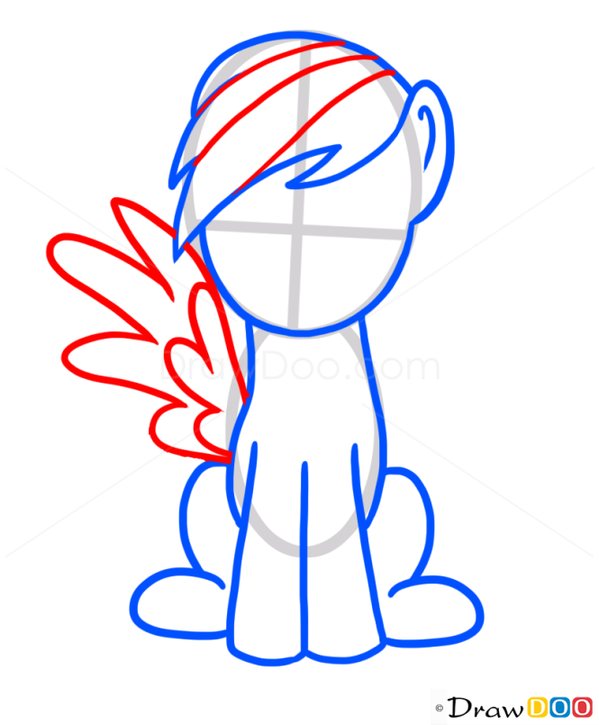 How to Draw Rainbow Dash easy, My Little Pony