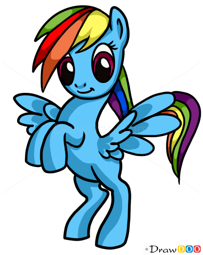 How To Draw Rainbow Dash Easy My Little Pony How To Draw Drawing
