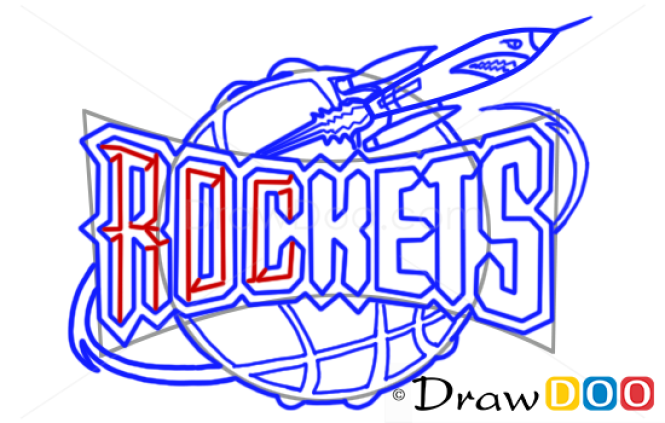How to Draw Houston Rockets, Basketball Logos