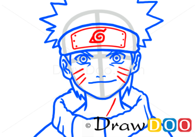 HOW TO DRAW NARUTO UZUMAKI FACE - Step by Step Drawing