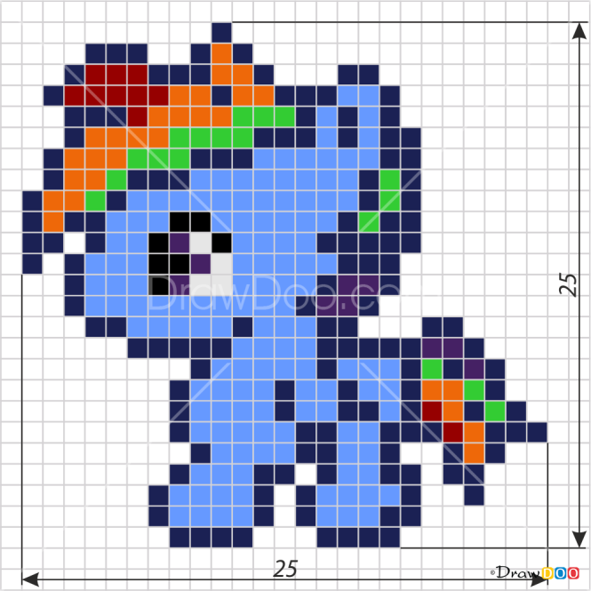 minecraft pixel art templates rainbow dash