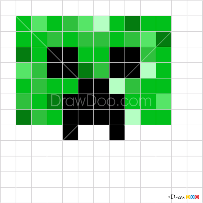 creeper face pixel art