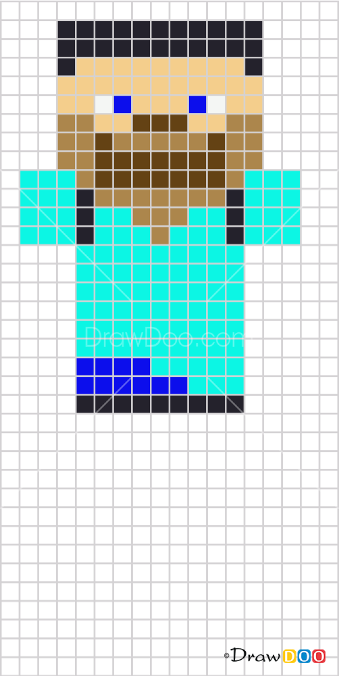 herobrine pixel art