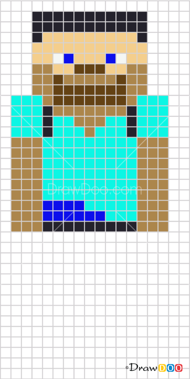 herobrine pixel art 3d