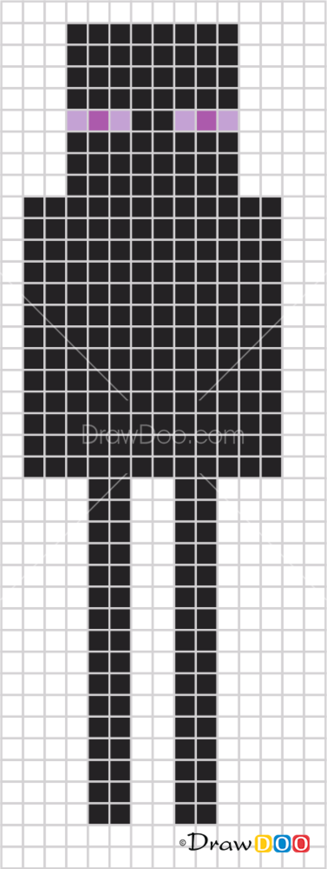 minecraft panda pixel art grid