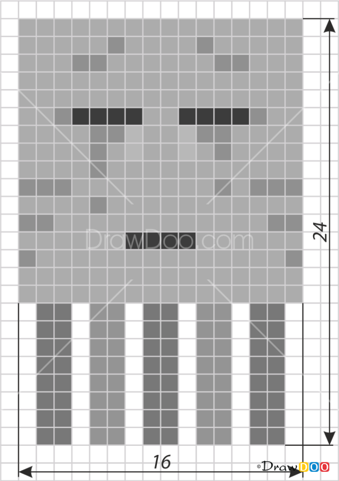 minecraft fish pixel art grid