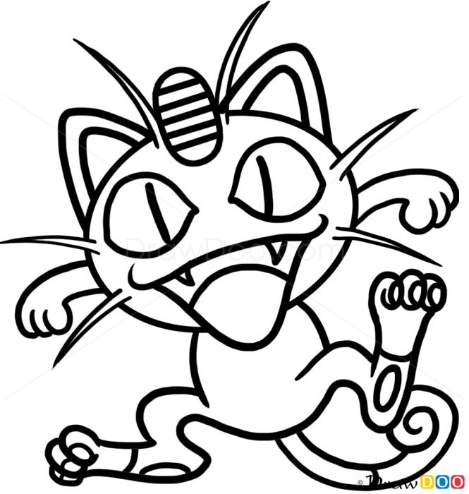 How To Draw Meowth Pokemons