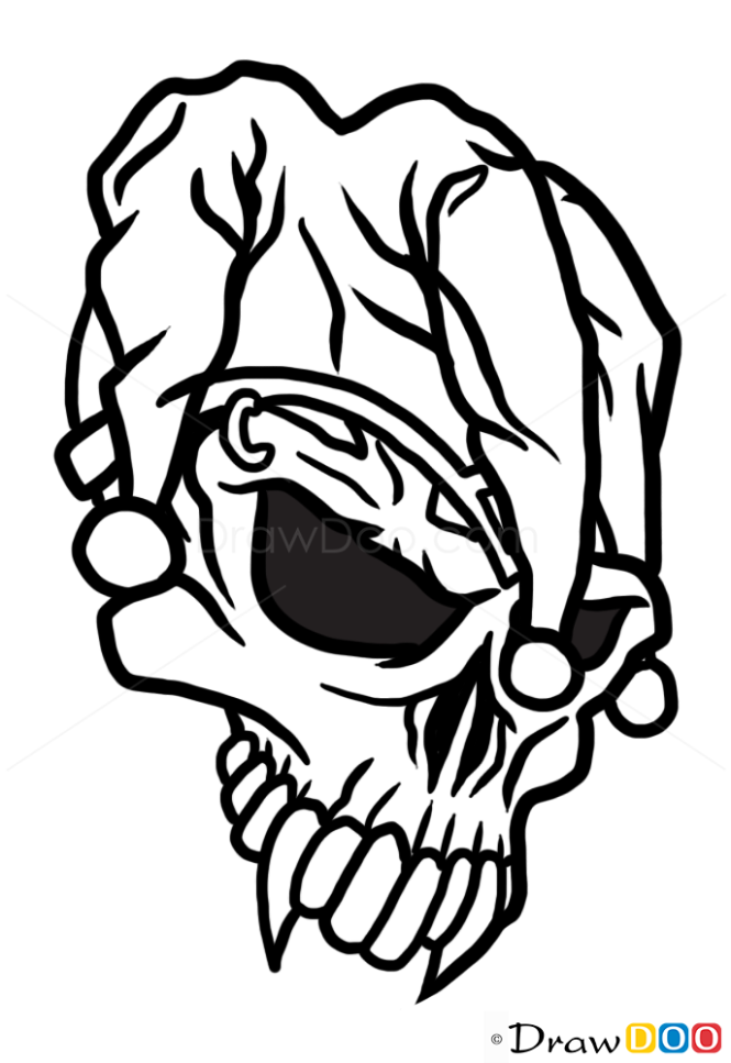 cool skeleton head drawings