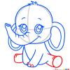elephant outline easy to draw
