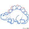 how to draw a dinosaur t rex stegasaurus drawing simple