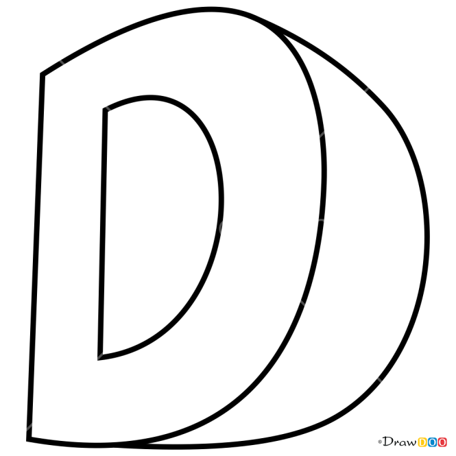 How to Draw D, 3D Letters