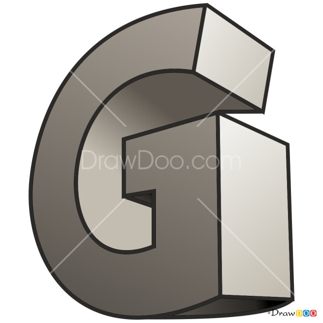 How to Draw G, 3D Letters