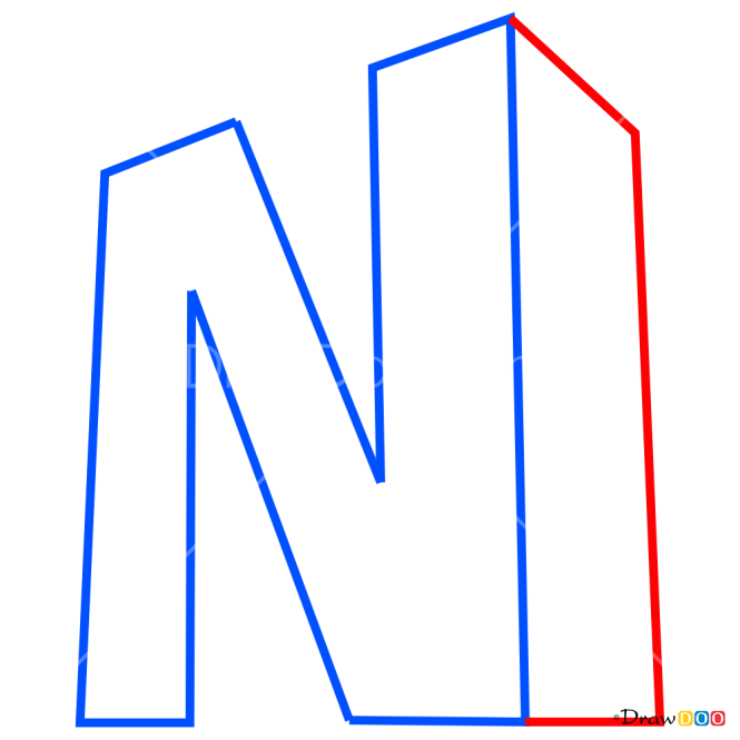 How to Draw N, 3D Letters