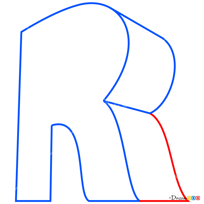 How to Draw R, 3D Letters
