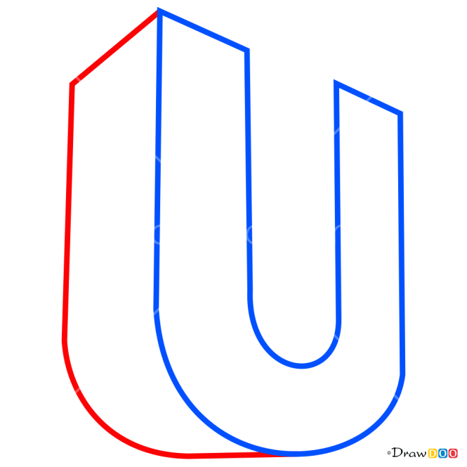 How to Draw U, 3D Letters