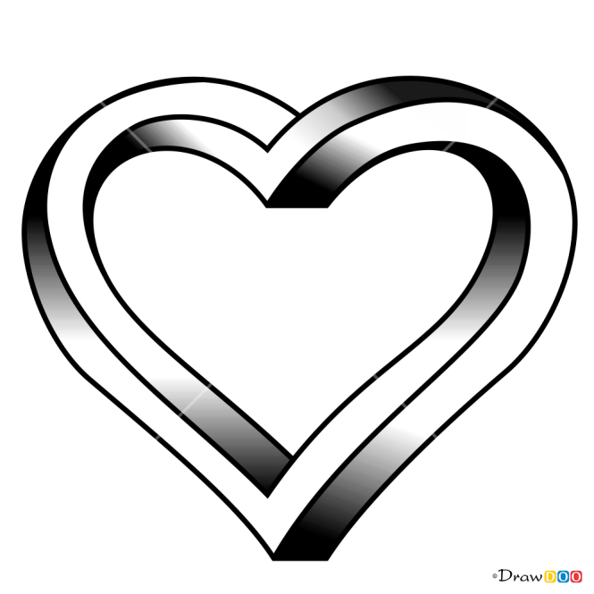 How to Draw Impossible Heart, 3D Objects