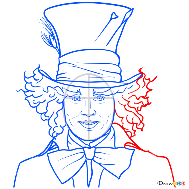 How to Draw Mad Hatter, Alice in Wonderland