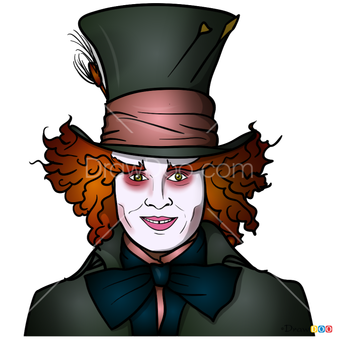 How to Draw Mad Hatter, Alice in Wonderland