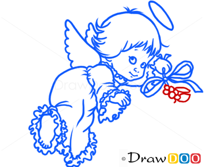 How to Draw Cute Angel, Christmas Angels
