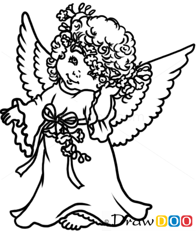 How to Draw Beautiful Angel, Christmas Angels