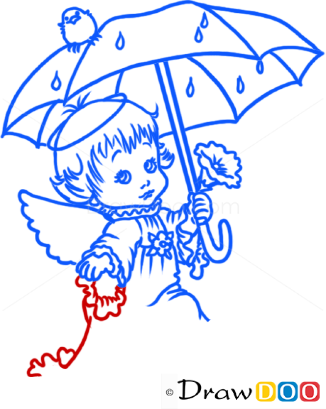 How to Draw Angel in the Rain, Christmas Angels