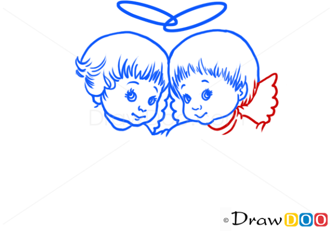 How to Draw Angel Friendship, Christmas Angels