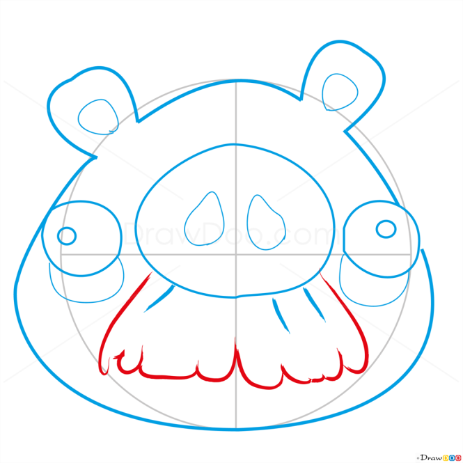 How to Draw Moustache Pig, Angry Birds