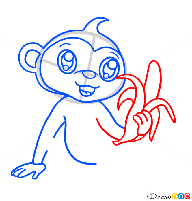 How to Draw Cute Monkey, Cute Anime Animals