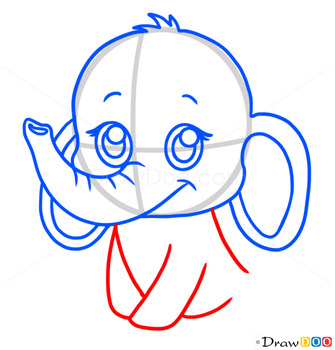 How to Draw Baby Elephant, Cute Anime Animals