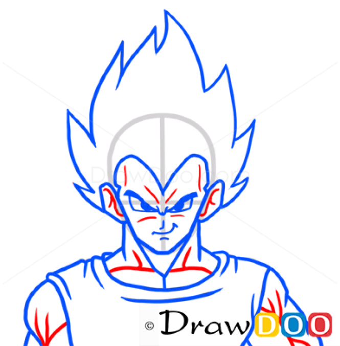 How to Draw Vegeta face, Dragon Ball, Anime Manga