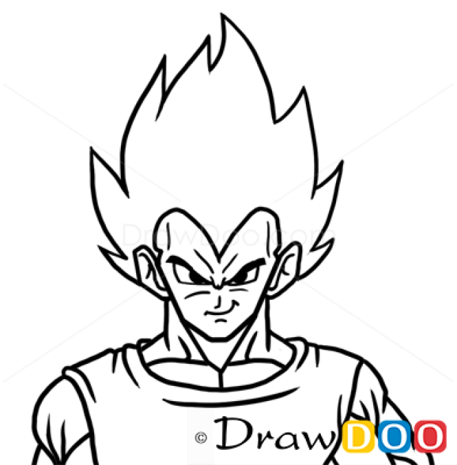 How to Draw Vegeta face, Dragon Ball, Anime Manga