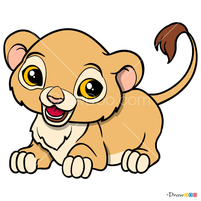 How to Draw Baby Lion, Baby Animals