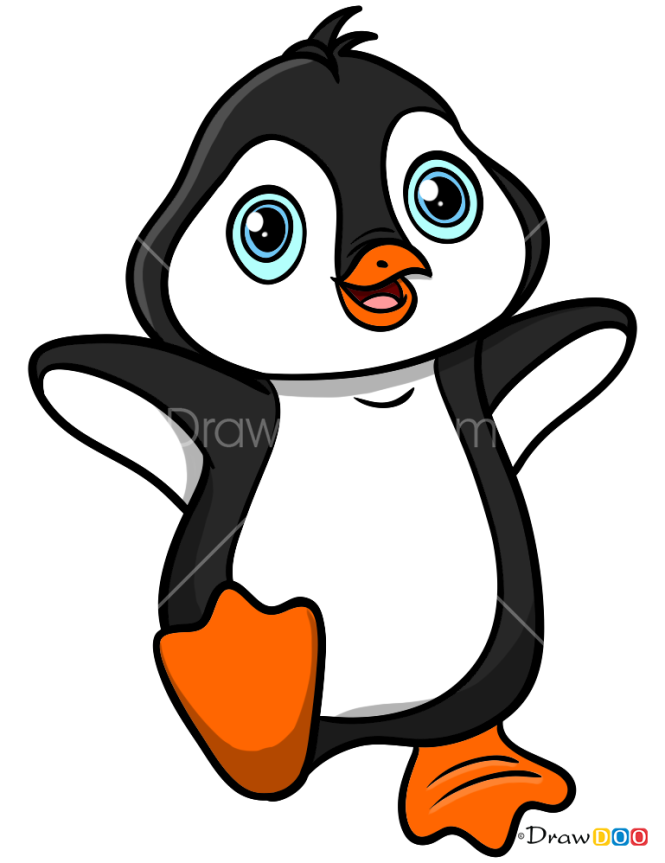 How to Draw Baby Penguin, Baby Animals
