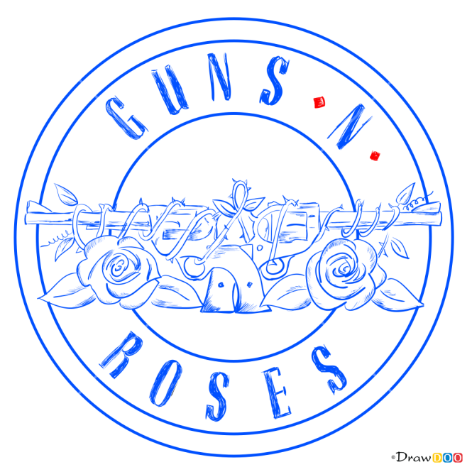 How to Draw Guns n Roses, Bands Logos