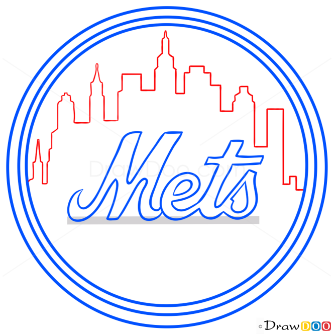 How to Draw N.Y Mets, Baseball Logos