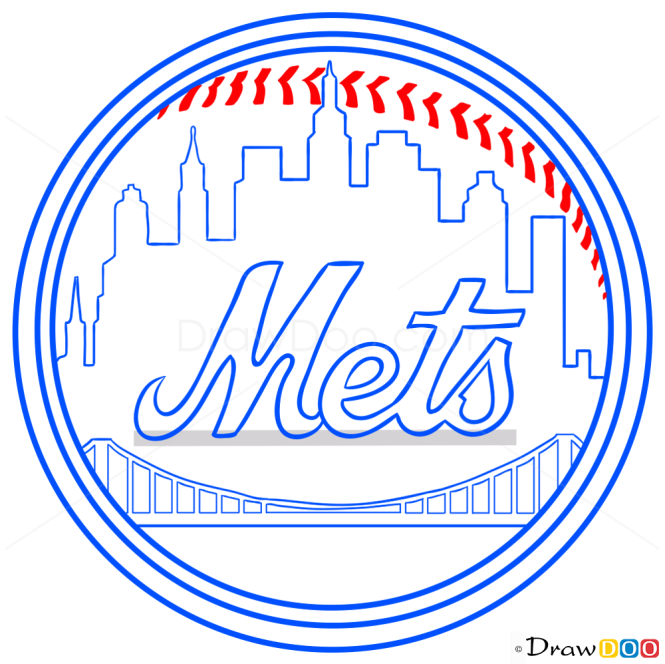 How to Draw N.Y Mets, Baseball Logos